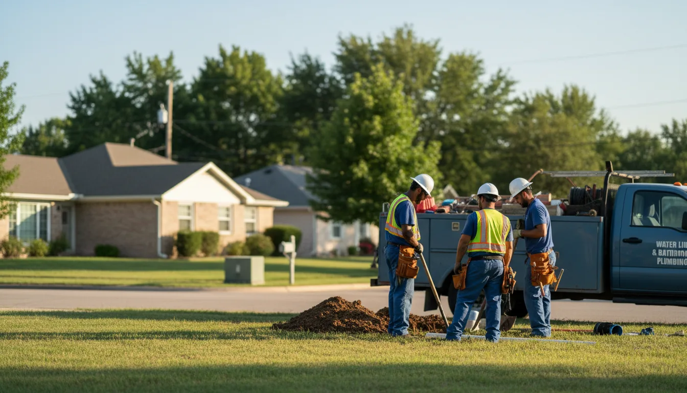 Residential water line and bathroom plumbing service in Iberia, MO